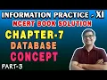 NCERT Solution IP Class 11 Chapter-7 Database Concept Class 11 IP Back Exercise CBSE 20-21 P-3