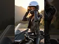 Download Lagu 🔥 Blonde Rebel on Wheels | Stunning Biker Woman Puts on Her Helmet | Womenty Power 💥