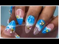 Blue Beach Nail Art Tutorial Summer Nail Art Ideas