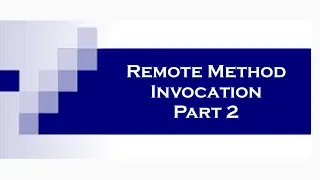 RMI Remote Method Invocation Part 2