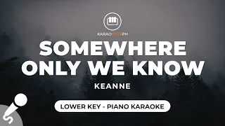 somewhere only we know keanne lower key piano karaoke