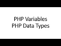 Lecture 2 PHP Variables and Data Types