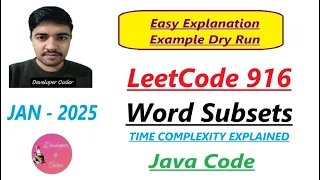 Word Subsets LeetCode 916 Time Complexity Explained Java Code Developer Coder