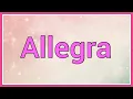 Allegra Name Origin Meaning Variations