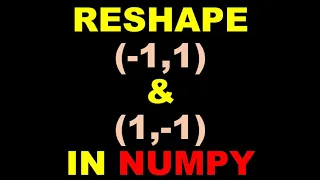What does numpy reshape -1 1 and 1 -1 means