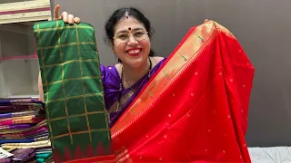 Soft silk paithani collection 😍Kasturi Paithani live | paithani live  | Designer Sarees |