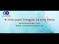 Lower Triangular 2d array matrix in java 2D Array Special Series