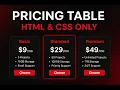 Pricing Table Using HTML CSS Beginner Web Design Tutorial