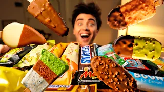 ASMR SNICKERS, MAGNUM, MINECRAFT, KINDER, DOUBLE CHOCOLATE ICE CREAM MUKBANG EATING