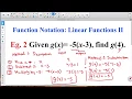 Function Notation Linear Functions II