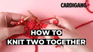 How to decrease by knitting two together Cardigang