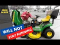 John Deere lawn mower won t stay running 100 SERIES