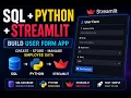 Python Streamlit SQL Server Project Data Entry Form with Database Integration