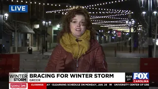 Live look from Greer as winter weather sets in overnight