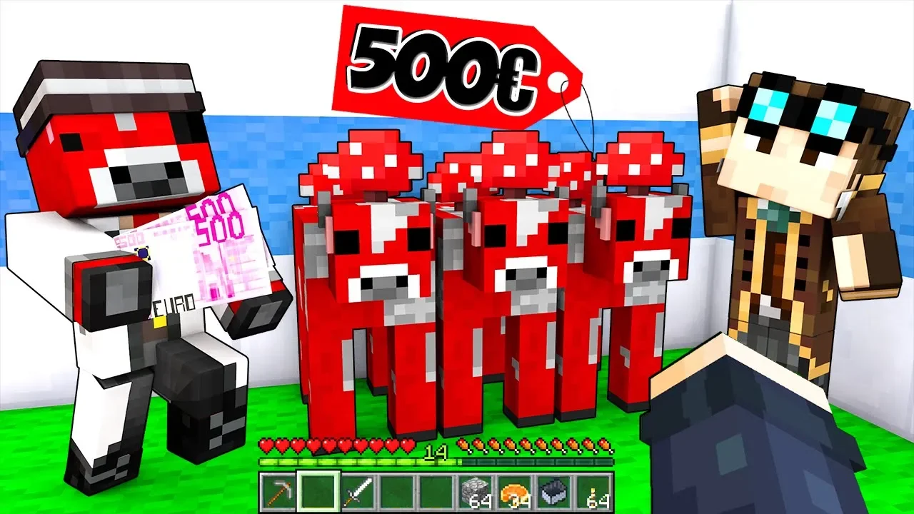 IL MIO NEGOZIO DI MOOSHROOM DA 500€ SU MINECRAFT!!