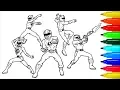 Power Rangers Samurai Transformers Coloring Pages Colouring Pages for Kids with Colored Markers