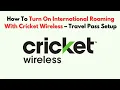 How To Turn On International Roaming With Cricket Wireless - Travel Pass Setup