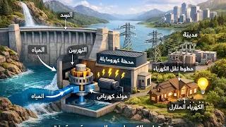 توليد الكهرباء من السدود  والمحطات الكهرومائية في دقيقة دندنها