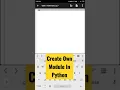 How To Create Own Module In Python Qpython Android CodeWithMobile