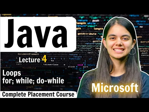 Loops in Java | Java Placement Full Course | Lecture 4 - YouTube thumbnail