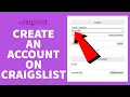 How to Create Craigslist Account 2022 Craigslist Sign Up