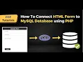 Connect HTML Form to MySQL Database with PHP Step-by-Step Tutorial
