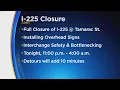 Colorado Drivers Warned Of Overnight Closure Of I-225