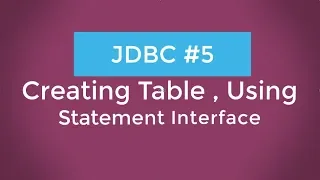 Creating Table using Java Program Java Database Connectivity JDBC