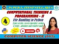 CS 083 Lecture 4 Computational Thinking Programming - 2 File Handling in Python