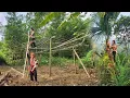 Download Lagu New Life Journey - Single Mother 16 Years Old And 80 Year Old Woman Build Bamboo House in The Forest