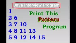 Java Number Pattern Program Interview Program By D K Gautam