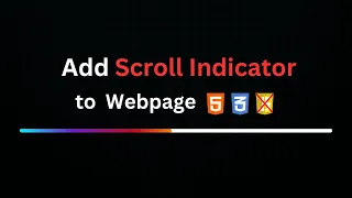 Scroll Indicator - Track Scroll Progress Using only HTML CSS Sticky Bar No Javascript