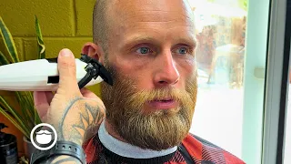 Thinning Hair Man Finally Gets a Buzzcut and Super Beard Trim