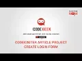 Codeigniter Article Project - Create Login Form
