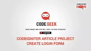 Codeigniter Article Project - Create Login Form