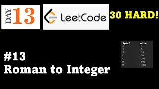 30 HARD Challenge - Day 13 Python for Beginners Leetcode Problem Roman to Integer