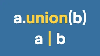 Set Union Method and Operator Python Tutorial