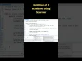 Addition of 2 numbers with user input in Java using Scanner