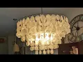 Wellmet Natural Capiz Shell Chandelier 6 Lights Coastal Modern Capiz Chandelier Pendant Lighting