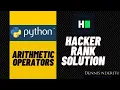 Python Arithmetic Operators - Hackerrank