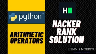 Python Arithmetic Operators - Hackerrank