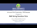 49 PHP String function Trim