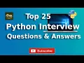 Top 25 Python Interview Questions and Answers Python Online Networks Solution