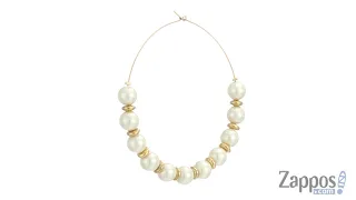 Kenneth Jay Lane Light Cultura Pearl with Hoop Wire Earrings SKU 9187354
