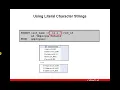 Literal Character Strings SQL Tutorial