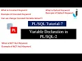 Oracle PLSQL Tutorial 7 -Variable Declaration in Part-2 with Example in Hindi Javainhand