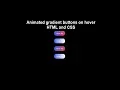 Animated gradient buttons on hover HTML and CSS