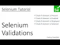Selenium - 6 Selenium Validations Check if element is Present Displayed Selected Enabled