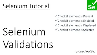 Selenium - 6 Selenium Validations Check if element is Present Displayed Selected Enabled