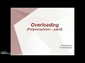 object oriented programming concepts in tamil part11 - Overloading
